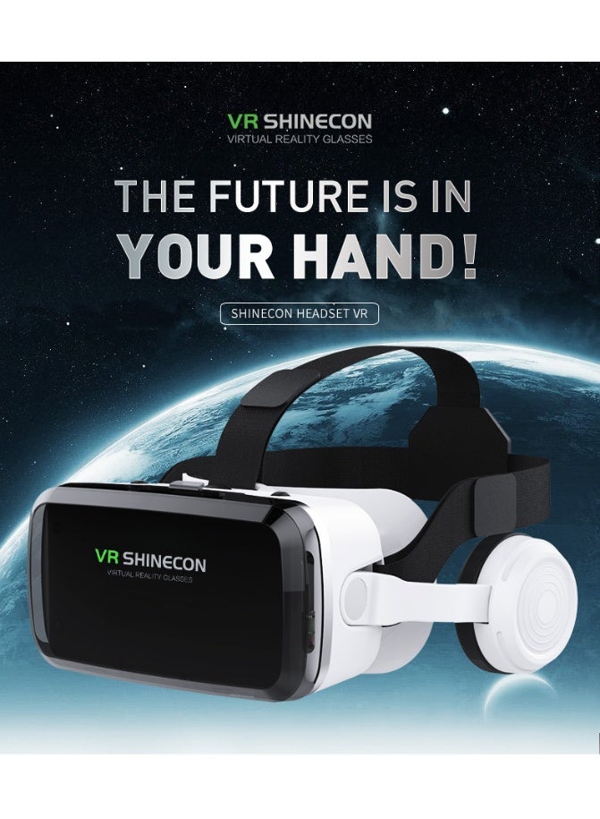 VR SHINECON Classic VR Goggles VR SHINECON 3D Virtual Reality Glasses+Controller Bluetooth Headset Version VR Glasses for TV, Movies & Video Games Compatible with iOS & Android Smartphone Within 5.5-7.2 inch Screen Phone Eye Protected Soft & Comfortable Adjustable Distance, IMAX Giant Screen/Optical Lenses/Panoramic Roaming/ Immersive Games - Image 3